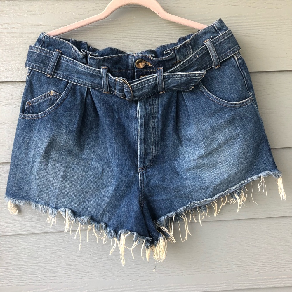 Free People Frayed Denim Shorts
